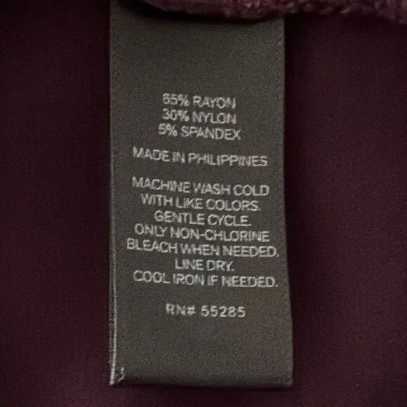 Express Purple Dress with Long Sleeves and Crew Neck, XS - Picture 7 of 7